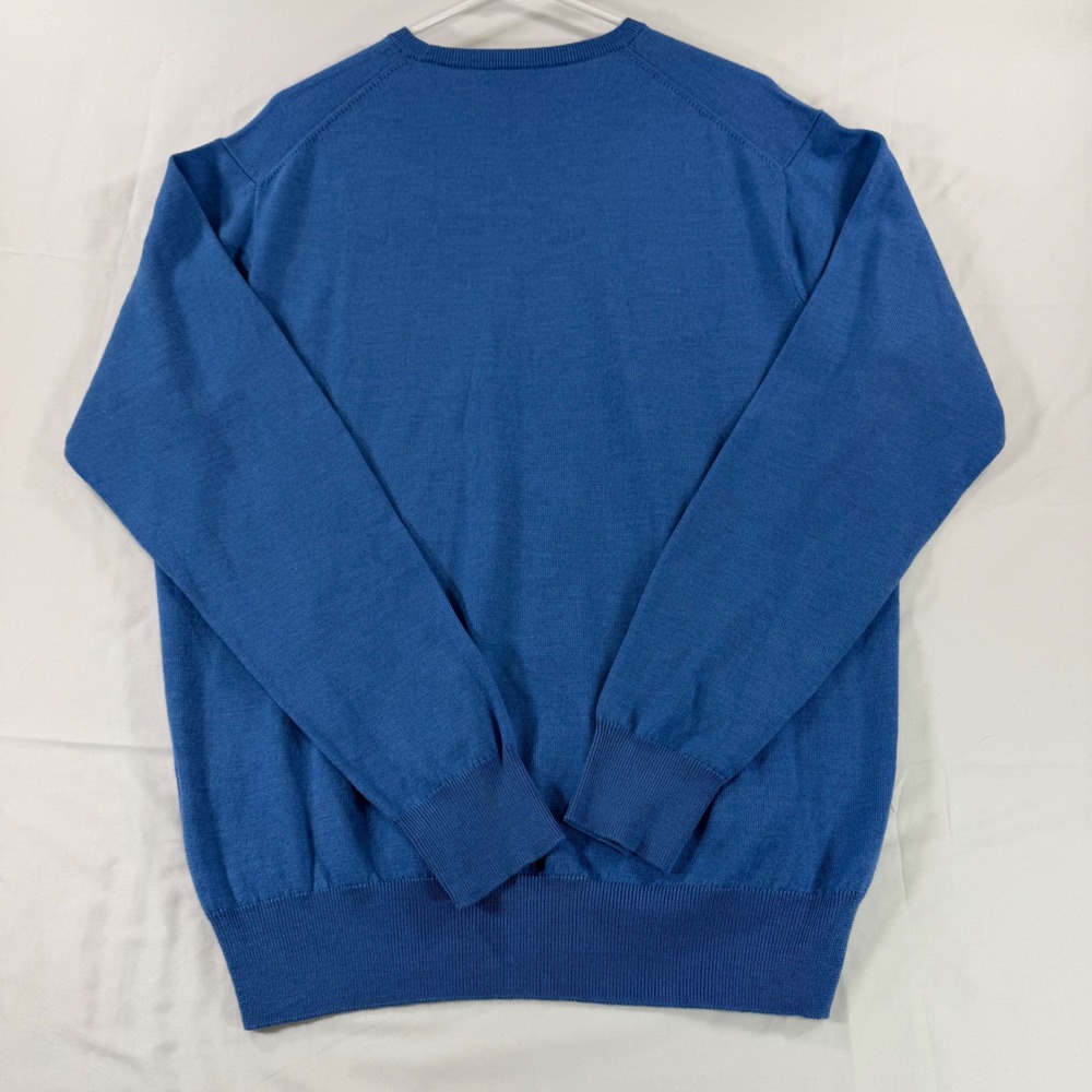 Peter Millar Crown Mens Blue Merino Wool Silk Blend Crew Neck Sweater Large